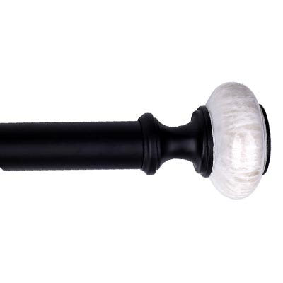 DRAPERY ROD WITH MARBLE KNOB FINIALS 72-144 INCH