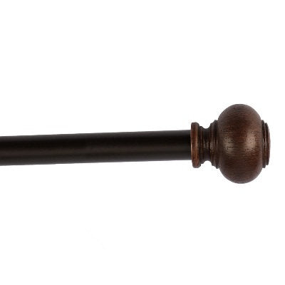 DRAPERY ROD 1" WITH DOORKNOB FINIALS 36-72 INCH