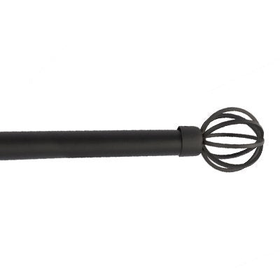 DRAPERY ROD 1" WITH BIRDCAGE FINIALS 72-144 INCH