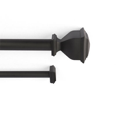 ADJUSTABLE DOUBLE DRAPERY ROD WITH NAPOLEON FINIALS 36-72 INCH (Finials Style: 1" Napoleon 5/8" Small Square)