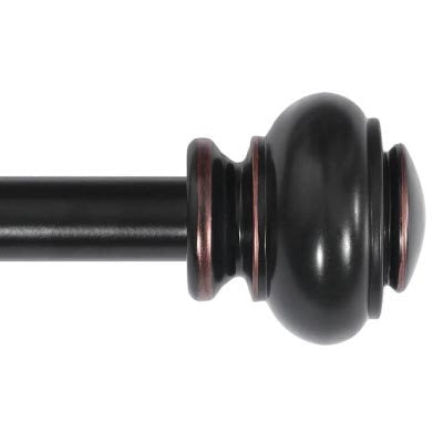 TAILOR HOME DRAPERY ROD 3/4" WITH DOORKNOB FINIALS 66"-120"