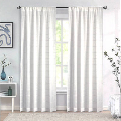 CARNABY STRIPE ROD POCKET PANEL - WHITE