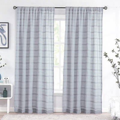 CARNABY STRIPE ROD POCKET PANEL - SILVER