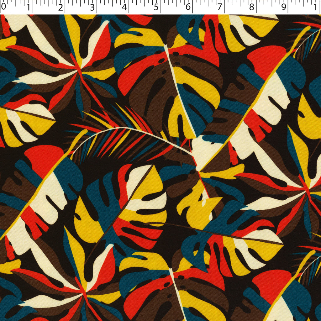 SABRINA RAYON TWILL PRINTS - TROPICAL LEAVES