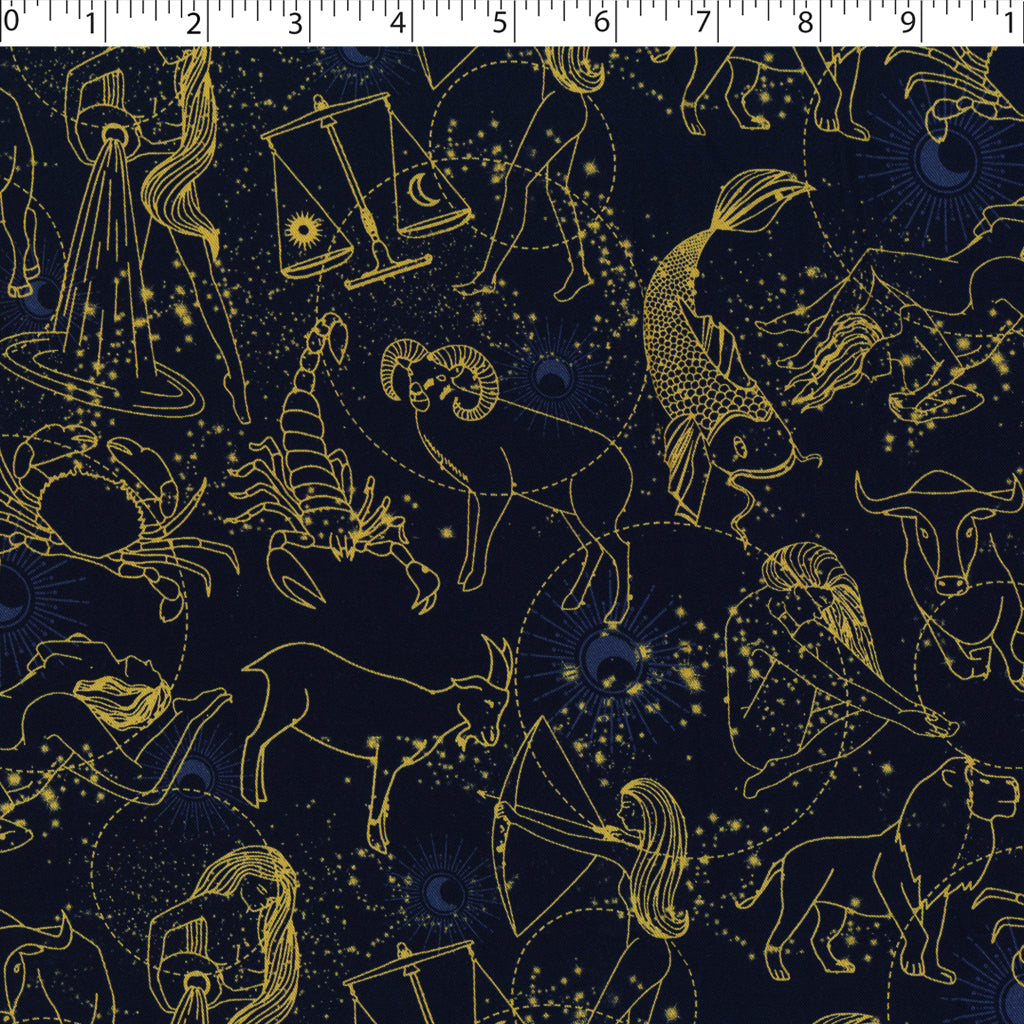SABRINA RAYON TWILL PRINTS - ASTROLOGICAL SIGNS