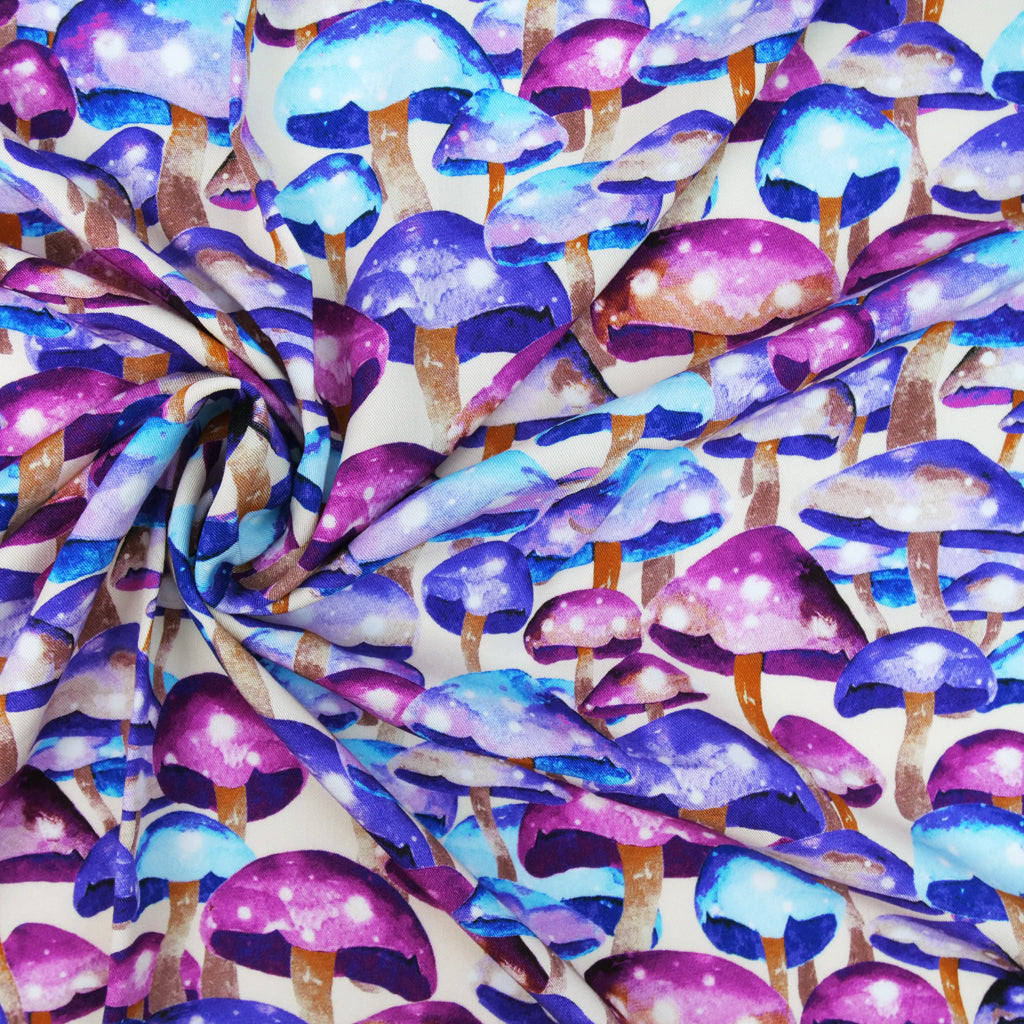 SABRINA RAYON TWILL PRINTS - MUSHROOMS