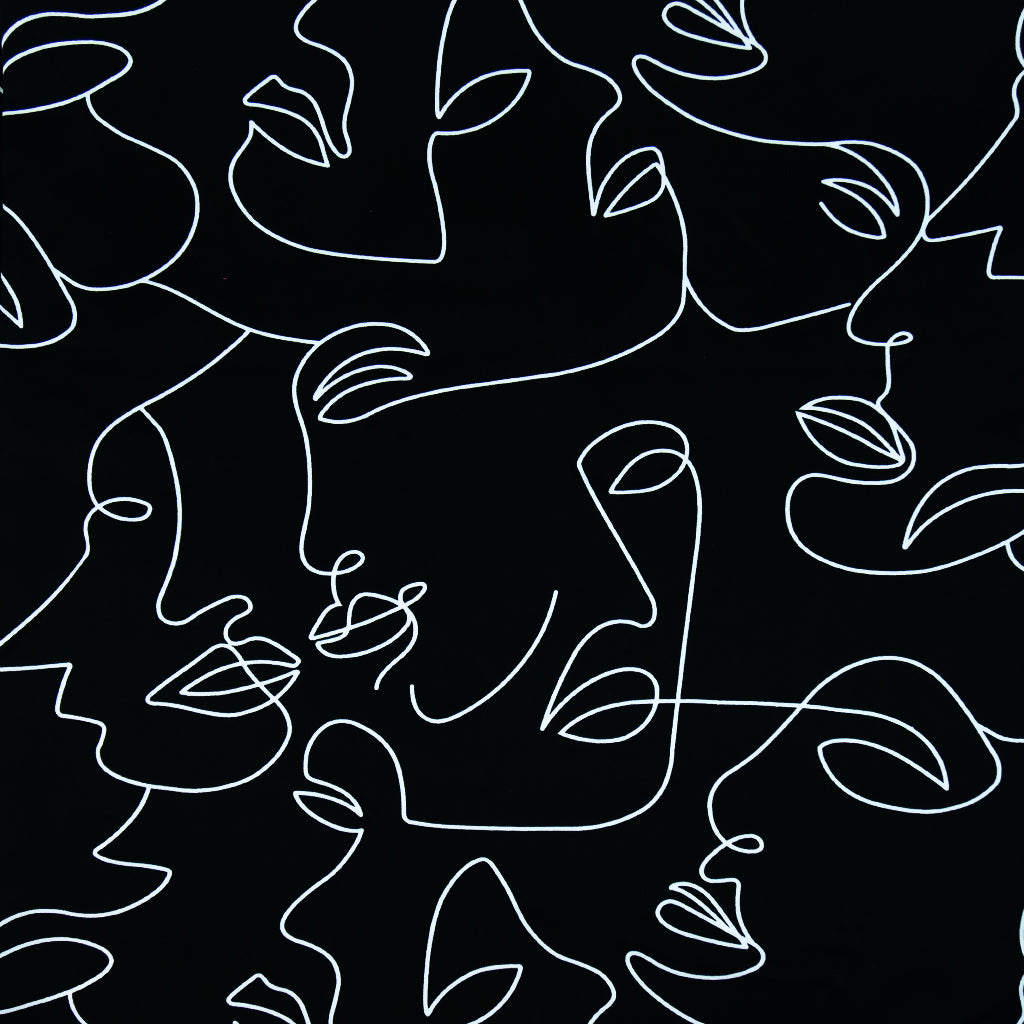 SABRINA SATIN PRINTS - ABSTRACT FACES