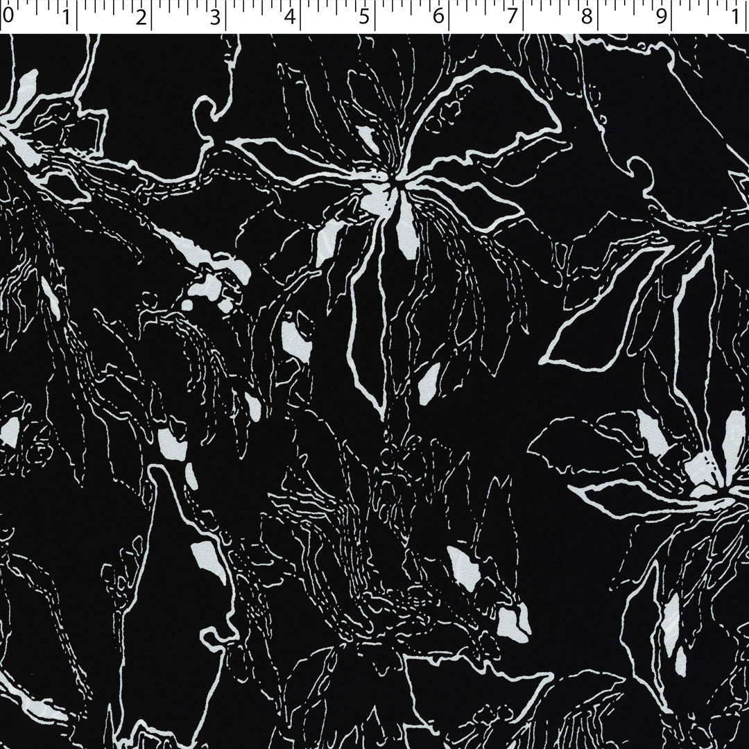 ILENE CREPE PRINTS - MONOTONE FLORAL