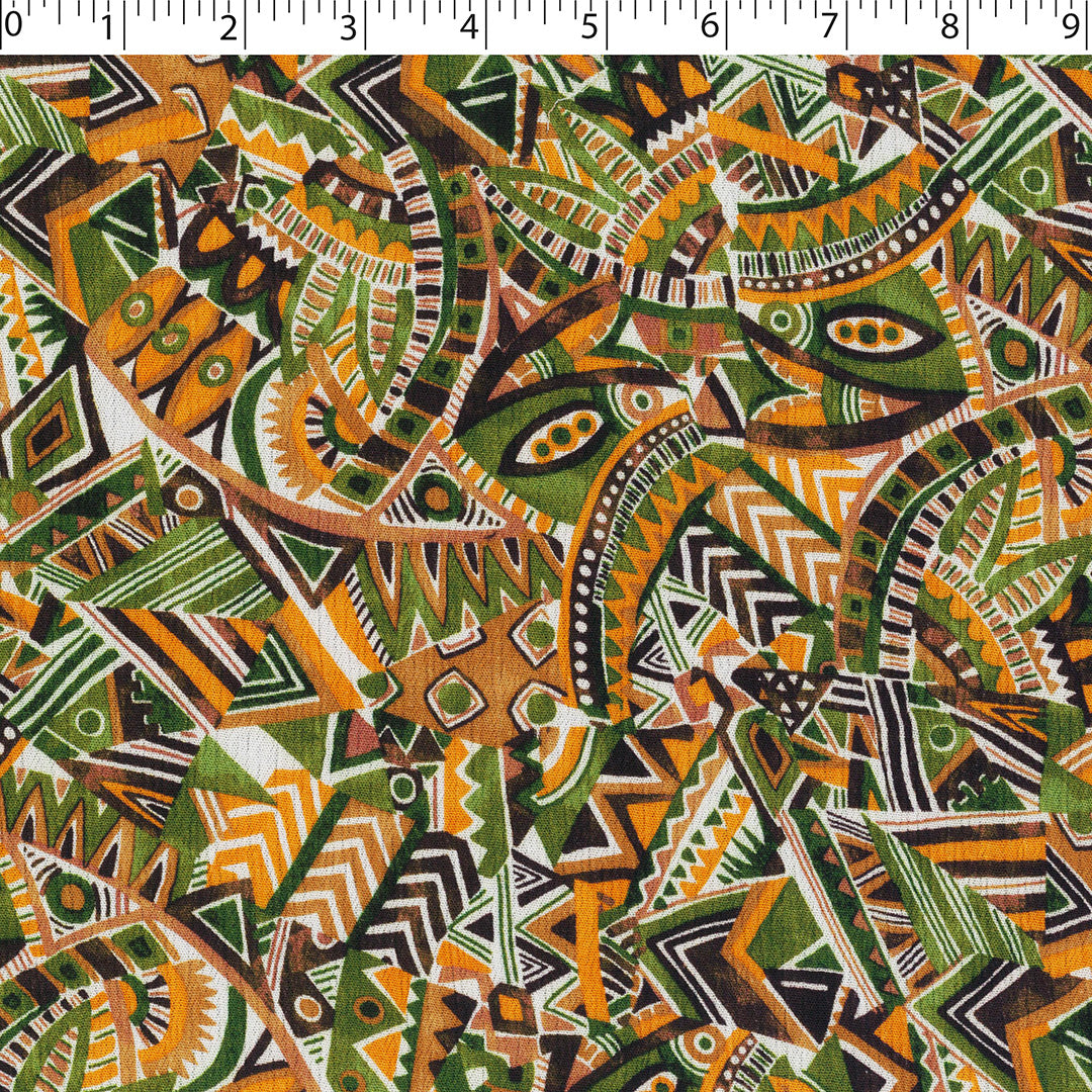 SAVANNAH - RAYON CRINKLE PRINTS - TRIBAL ABSTRACT