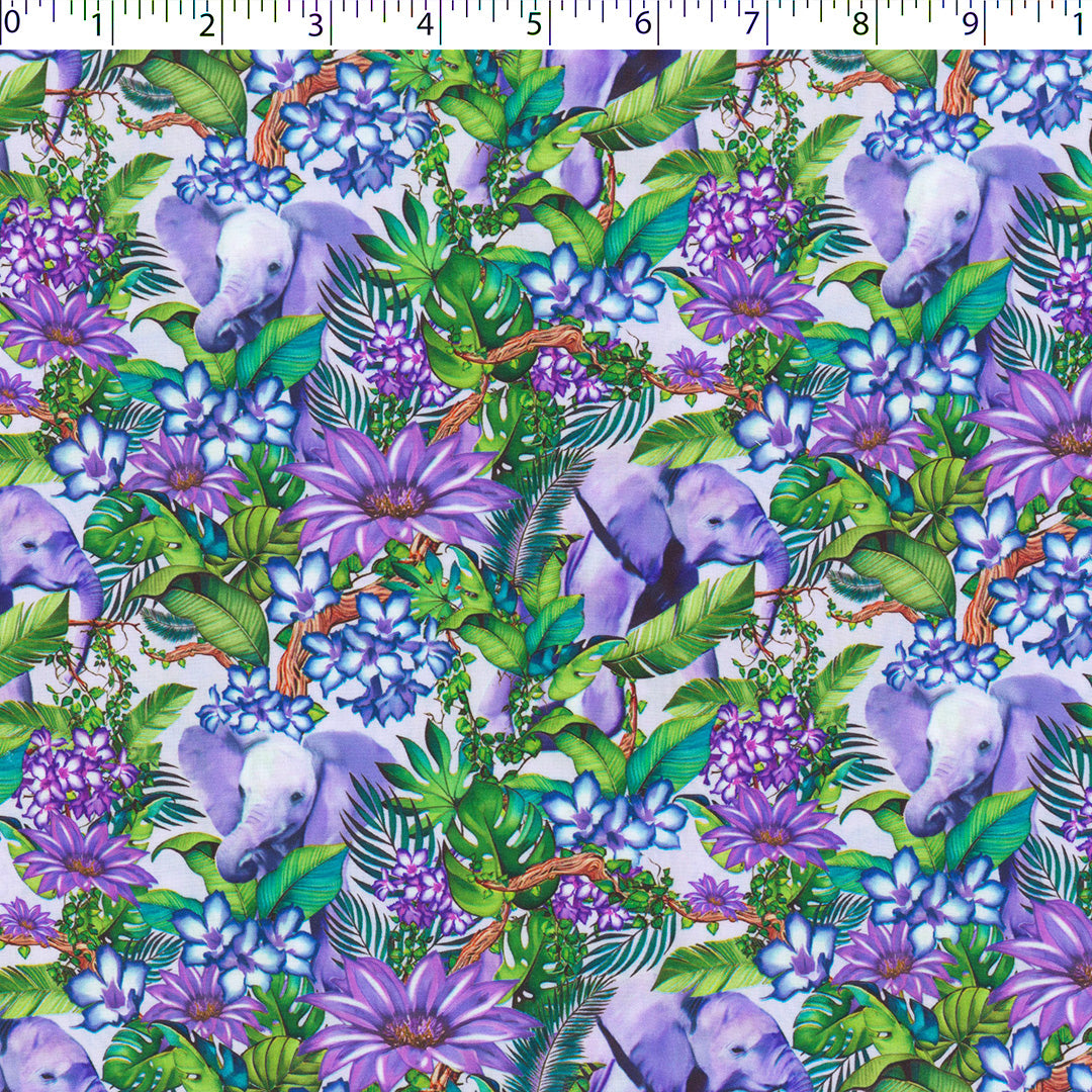 OLIVIA - RAYON PRINTS - ELEPHANTS/TROPICAL LEAVES