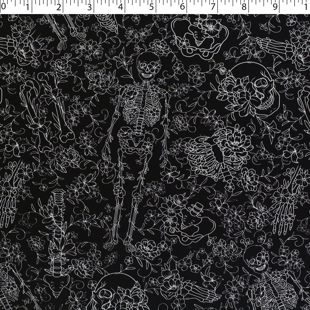 OLIVIA - RAYON PRINTS - SKELETONS/FLOWERS