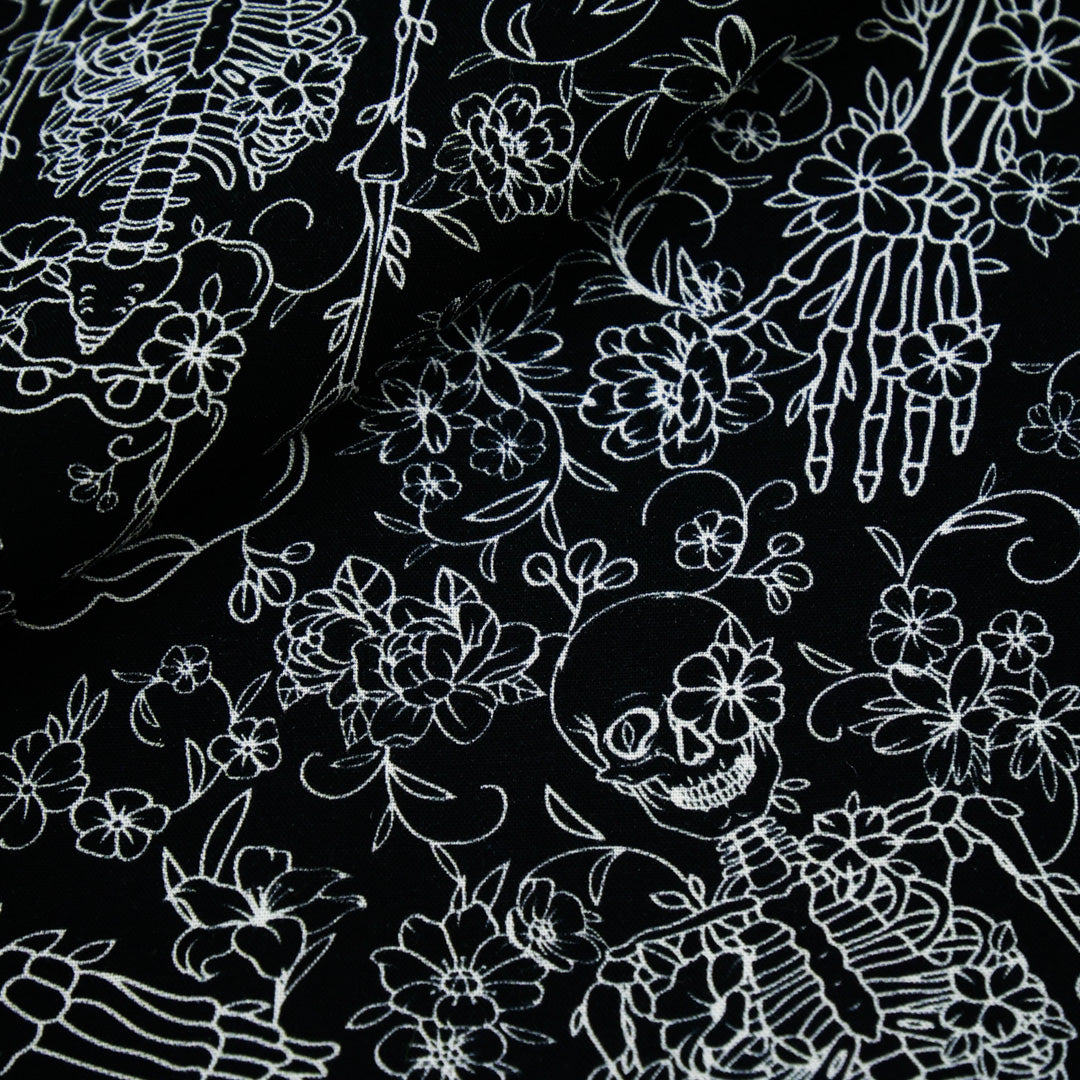 OLIVIA - RAYON PRINTS - SKELETONS/FLOWERS