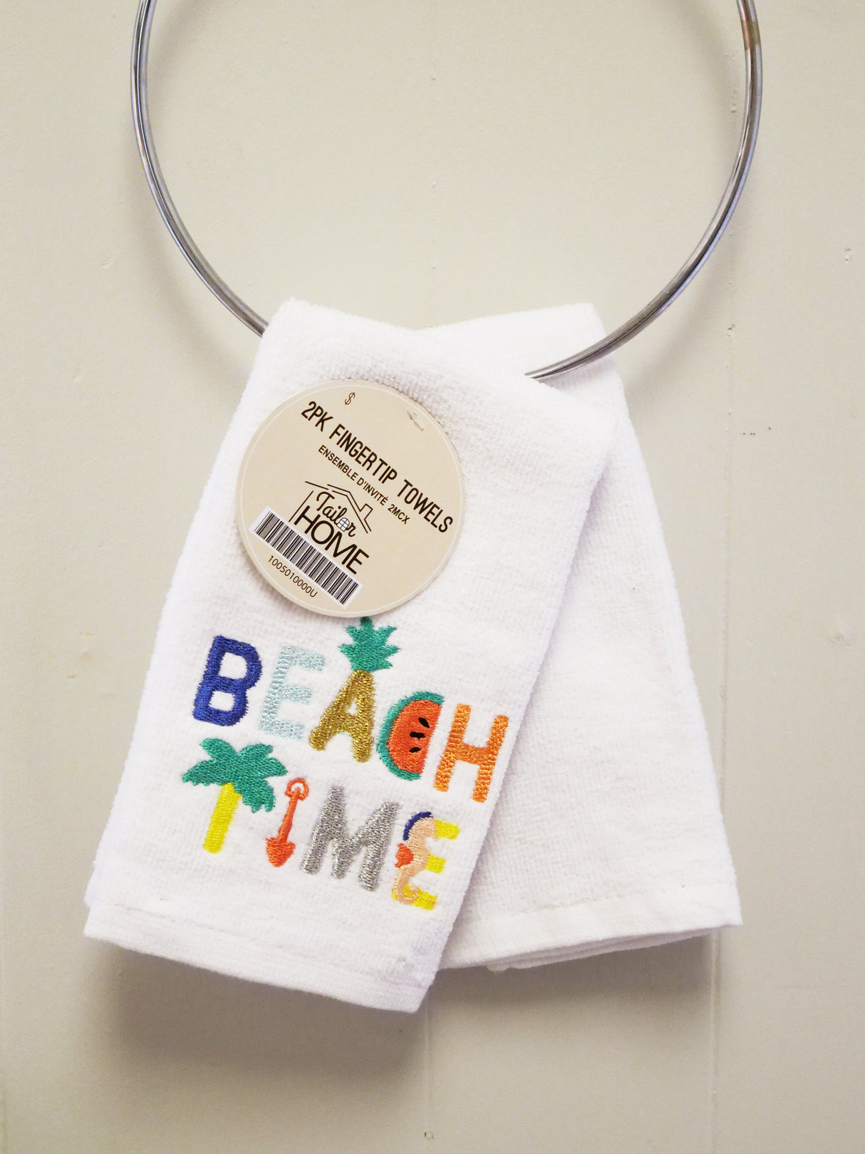 2PK FINGER TOWELS - BEACH TIME