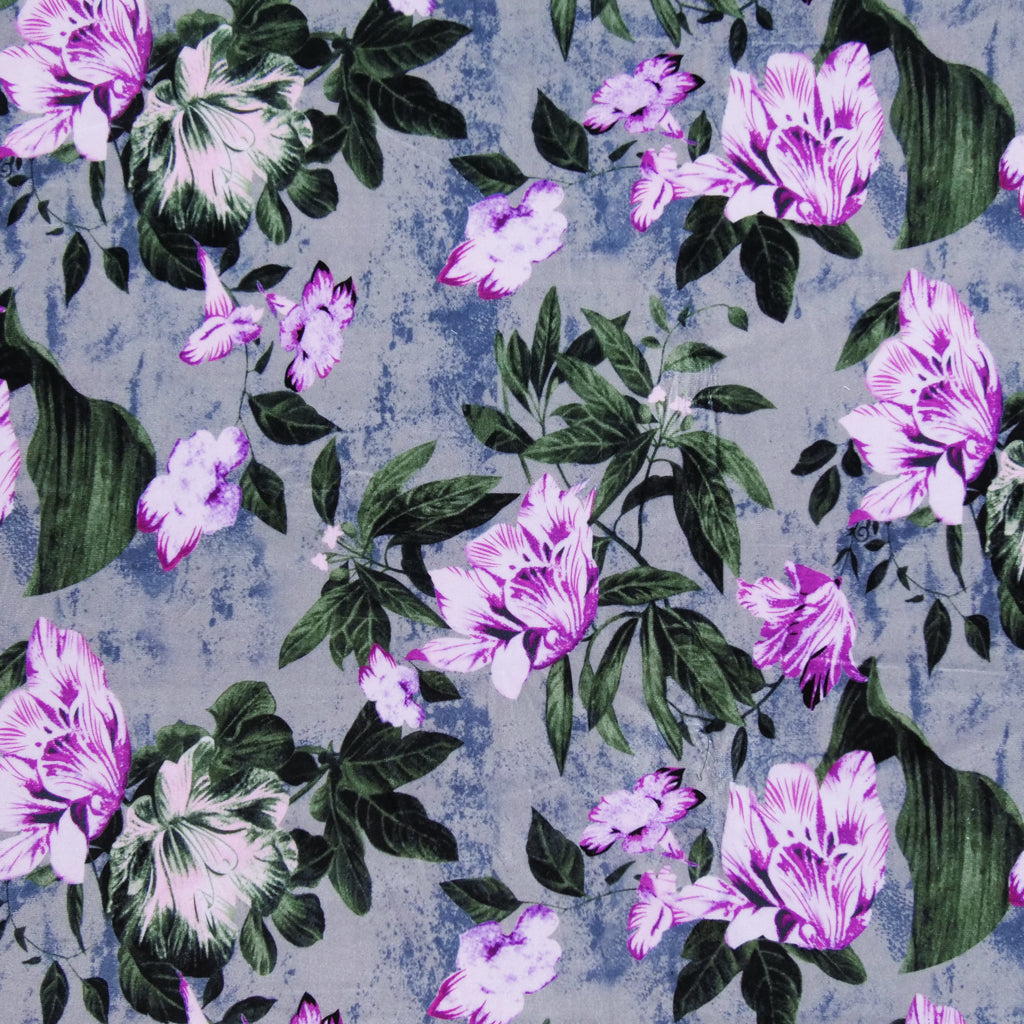 REGAL GREYS VELVET PRINTS - BOTANICAL FLORAL
