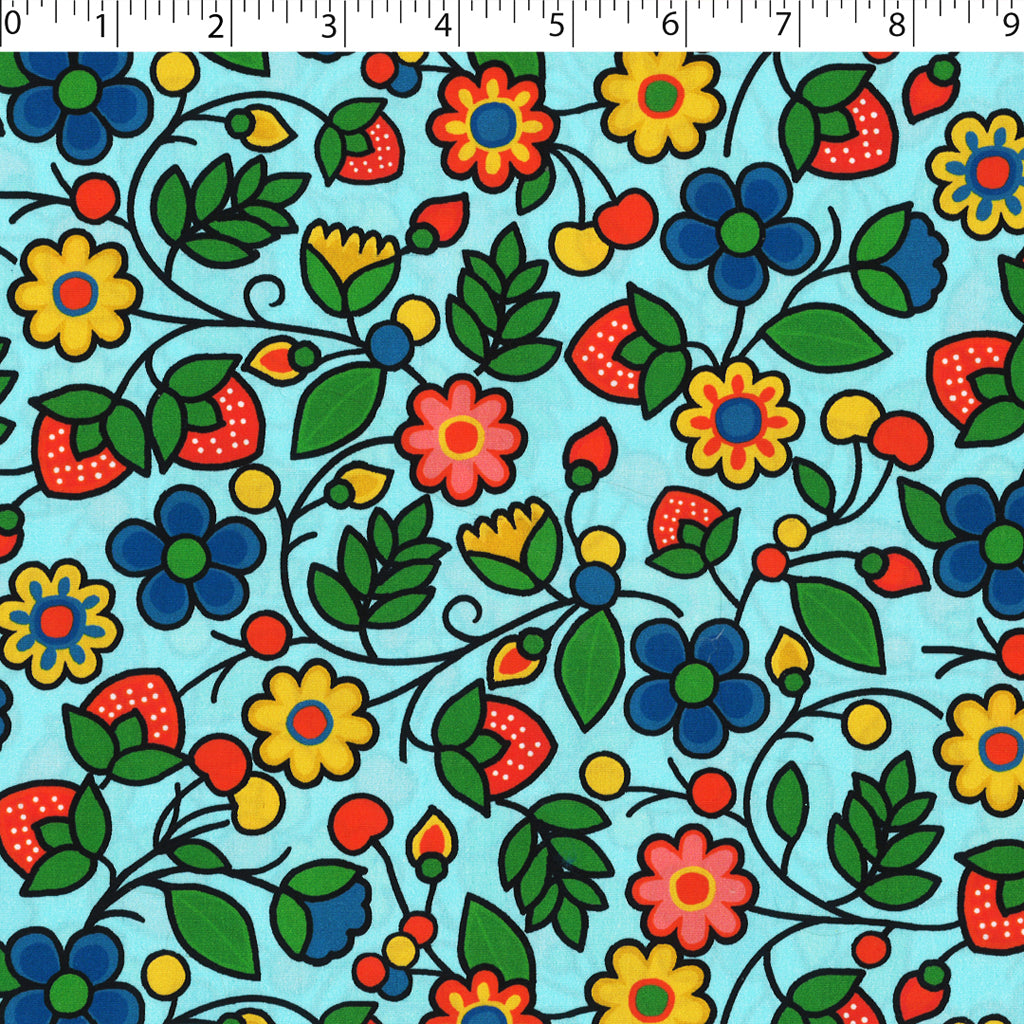 SOCIETY POPLIN PRINTS - STRAWBERRY VINE