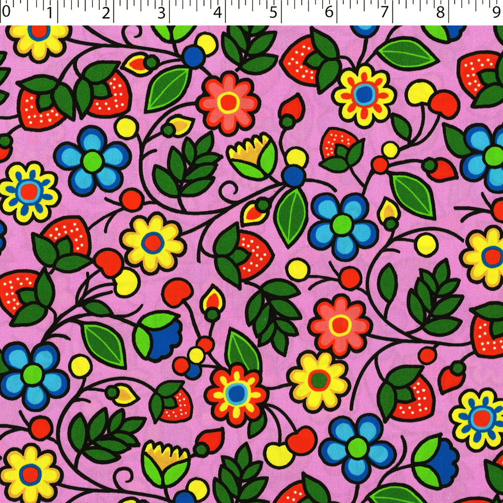 SOCIETY POPLIN PRINTS - STRAWBERRY VINE