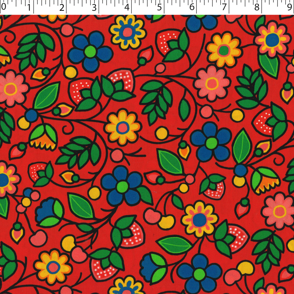SOCIETY POPLIN PRINTS - STRAWBERRY VINE