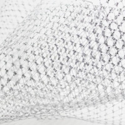 9 inch double scalloped edge netting - metallic silver