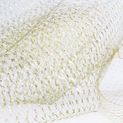 9 inch double scalloped edge netting - metallic gold
