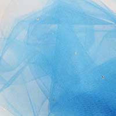 cindy blue shiny tulle with a glitter dot