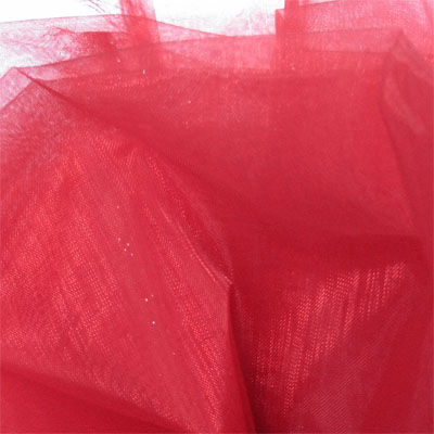red nylon shimmer organza