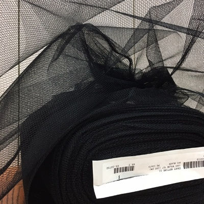 black nylon netting with a crisp hand