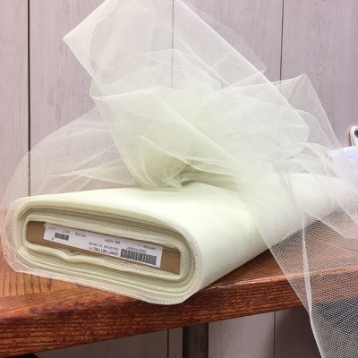 ivory nylon netting with a crisp hand