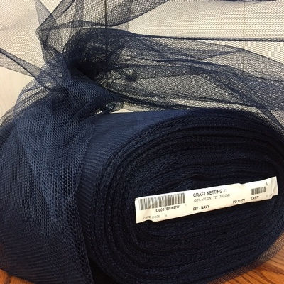 navy nylon netting with a crisp hand