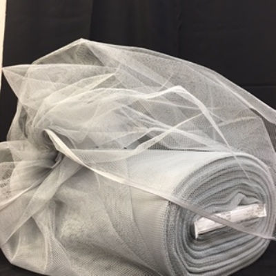 grey nylon netting with a crisp hand