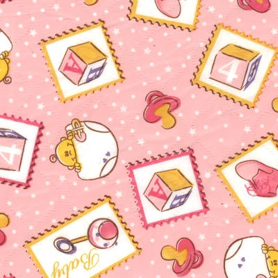 quilted vinyl prints baby block - pink