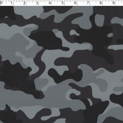 water repellent ripstop nylon - grey camouflage