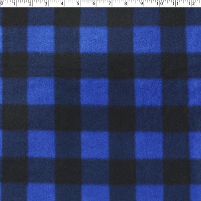 fleece royal blue/black buffalo check