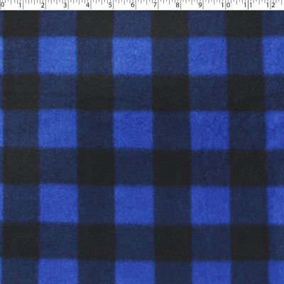 fleece royal blue/black buffalo check