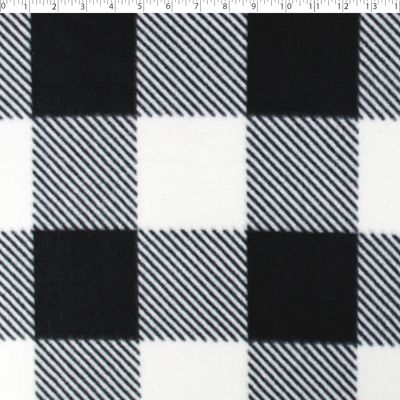 fleece ivory/black 4x4"buffalo check