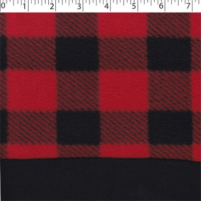 red black buffalo plaid fleece bonded to black micro fleece