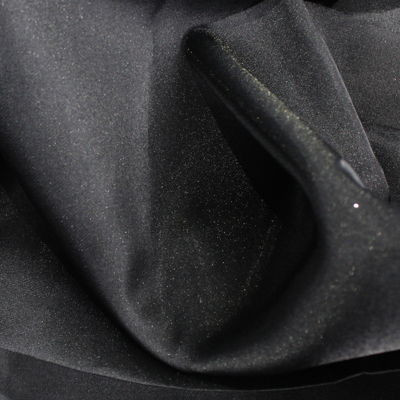 black opaque organza with glitter