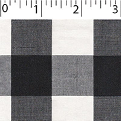 light weight polyester cotton 1 inch gingham in black and white