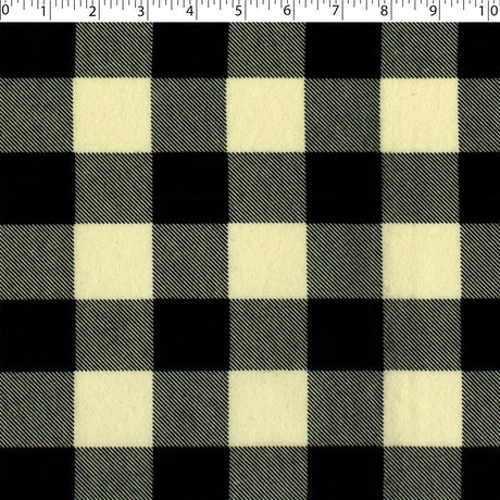 1 1/2" cream/black buffalo check flannelette