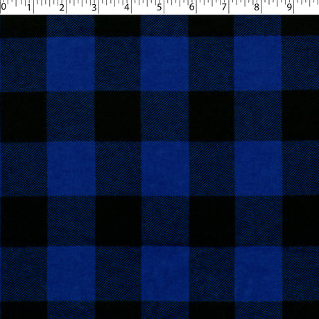 1 1/2" royal/black buffalo check flannelette