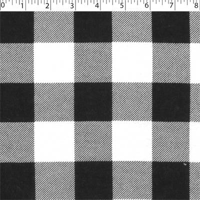 1 1/2" white/black buffalo check flannelette