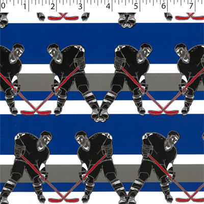 royal ground cotton flannelette with hockey players
