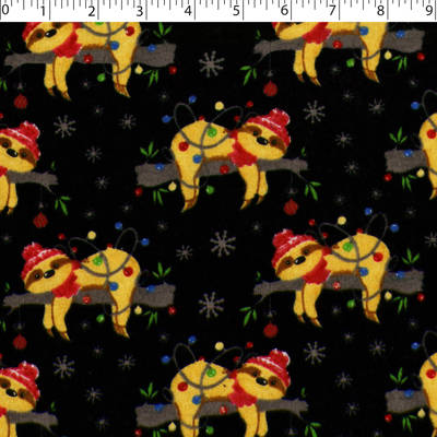 FLANNELETTE PRINTS - FESTIVE SLOTH