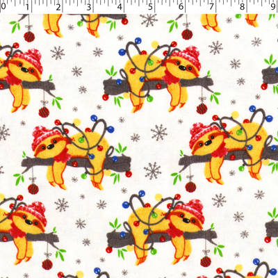 FLANNELETTE PRINTS - FESTIVE SLOTH