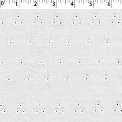 light to medium weight ivory polyester cotton embroidered eyelet