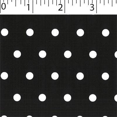 black ground cotton fabric with white big dot prints