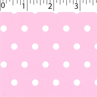pink ground cotton fabric with white big dot prints