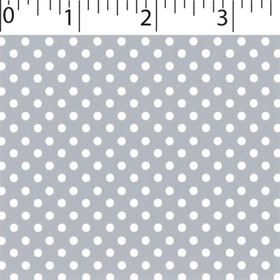 silver ground cotton fabric with white little dot prints