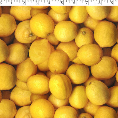 cotton fabric with lemon prints