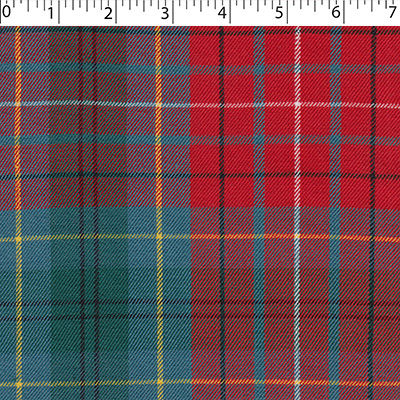 British Columbia plaid in medium weight polyester Viscose Yarn Dye Twill weave.