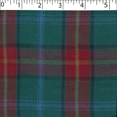 Manitoba tartan in medium weight polyester Viscose Yarn Dye Twill weave.